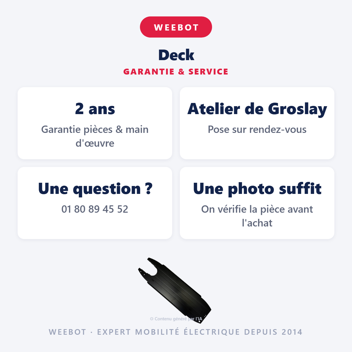 Deck : garantie 2 ans et service après-vente