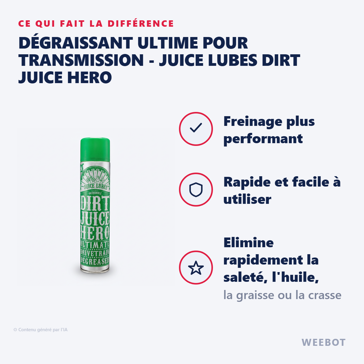 Dégraissant Ultime pour Transmission - Juice Lubes Dirt Juice Hero : les points forts