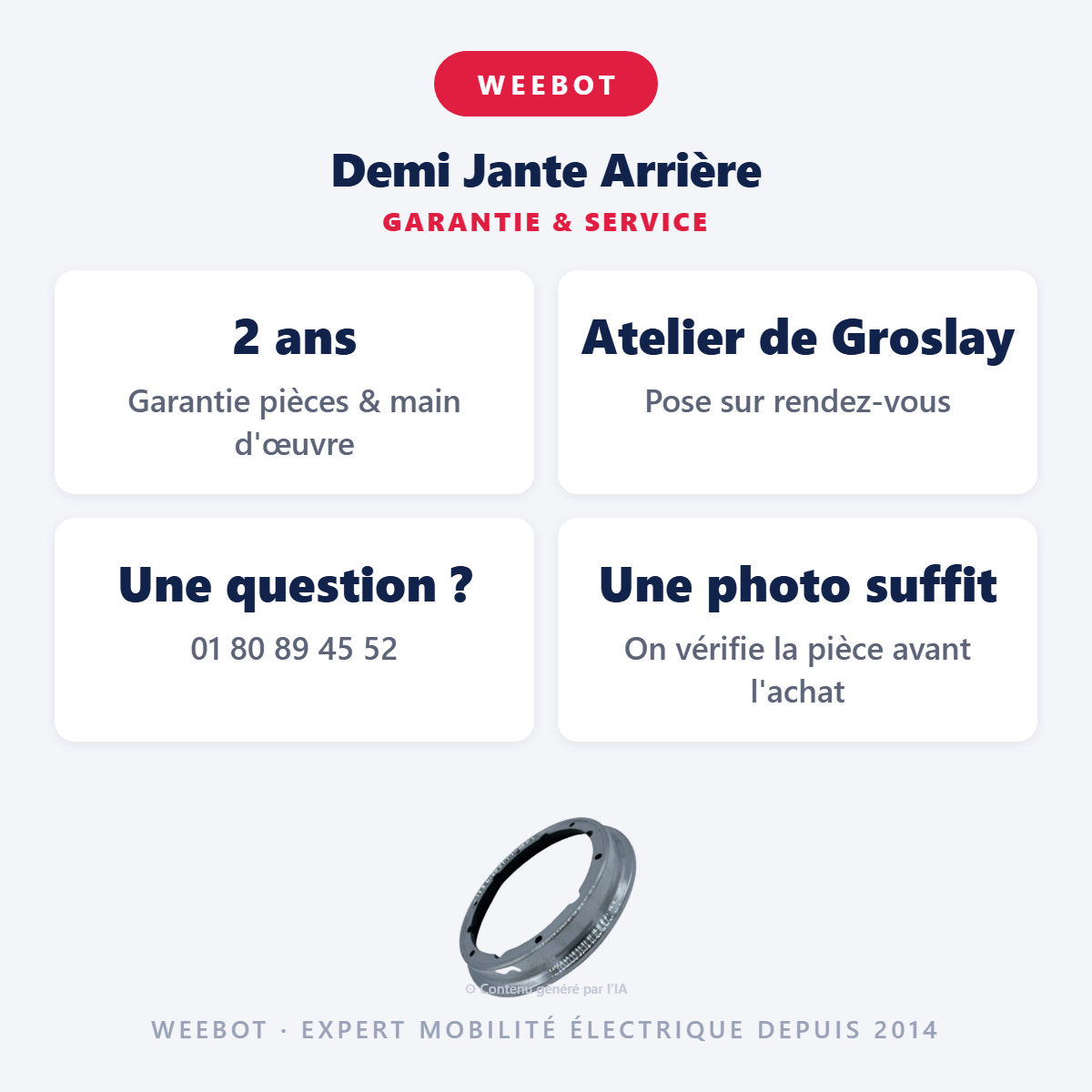Demi Jante Arrière : garantie 2 ans et service après-vente