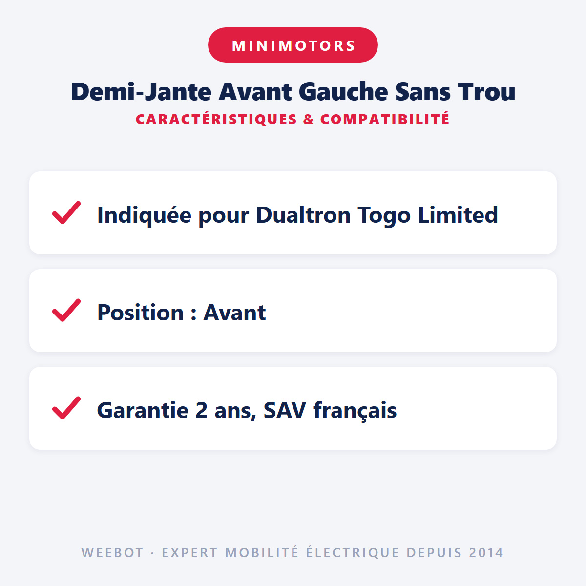 Demi-Jante Avant Gauche Sans Trou : caractéristiques et compatibilité