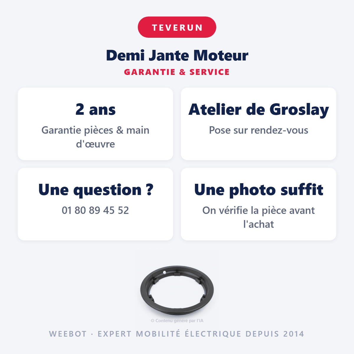 Demi Jante Moteur pour Trottinette Électrique Teverun Blade Pro - Weebot