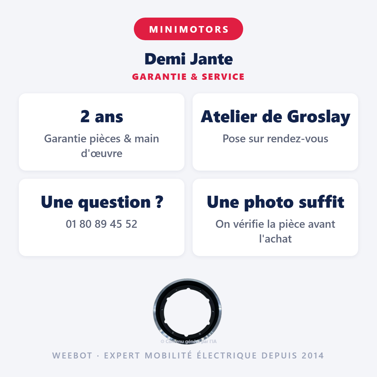 Demi Jante : garantie 2 ans et service après-vente