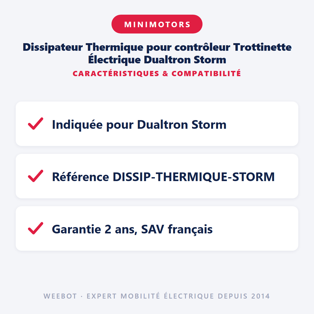 Dissipateur Thermique pour contrôleur Trottinette Électrique Dualtron Storm : caractéristiques et compatibilité
