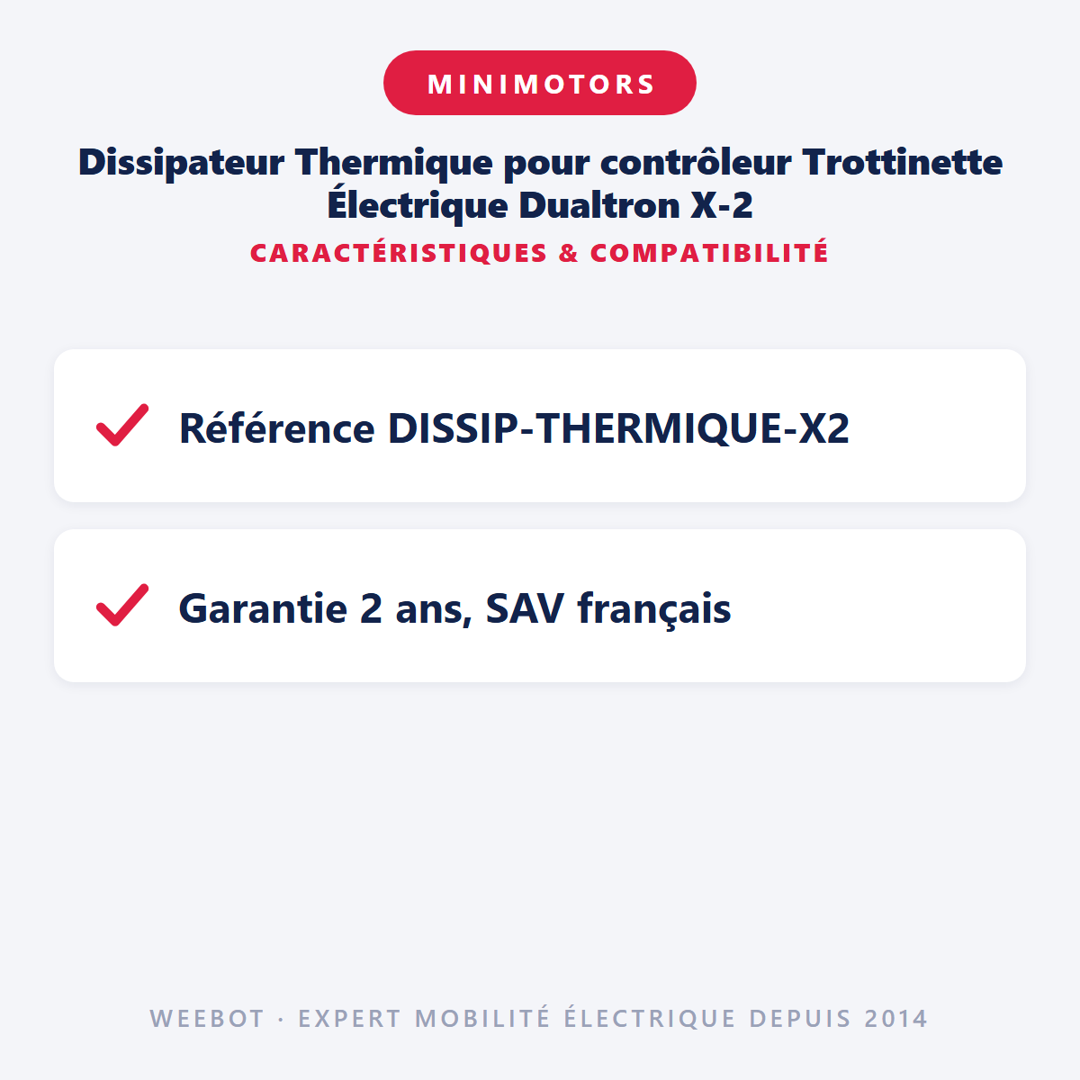 Dissipateur Thermique pour contrôleur Trottinette Électrique Dualtron X-2 : caractéristiques et compatibilité