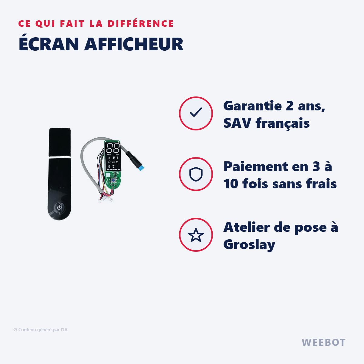 Écran Afficheur Pour Trottinette Électrique Xiaomi Mi3 - Weebot