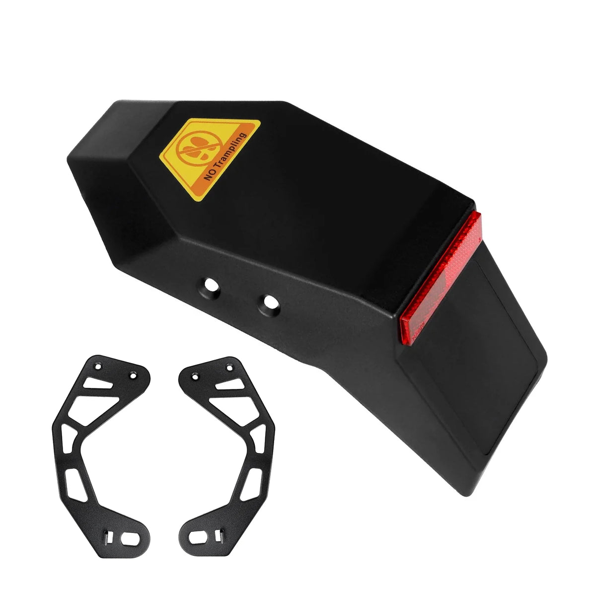 Garde-boue arrière noir d'origine avec réflecteur rouge et deux supports de fixation métalliques