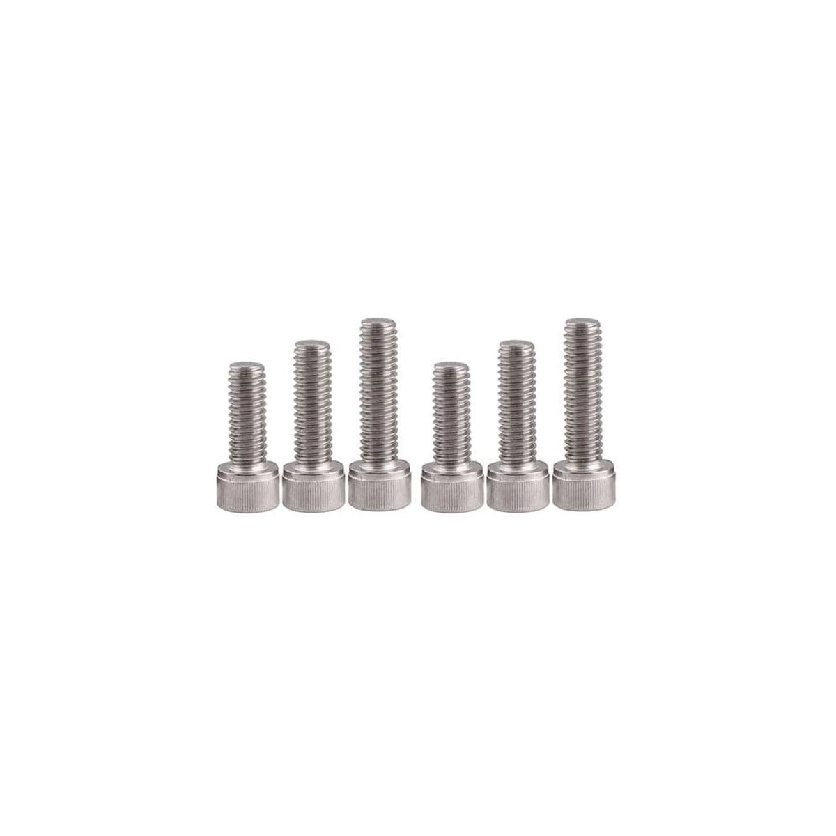 Six vis hexagonales M5 en acier inoxydable de différentes longueurs