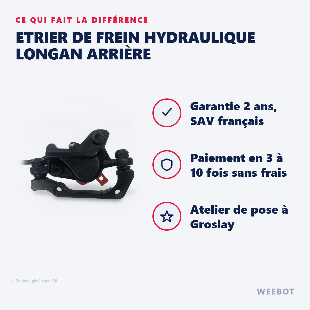 Etrier de Frein Hydraulique Longan Arrière : les points forts