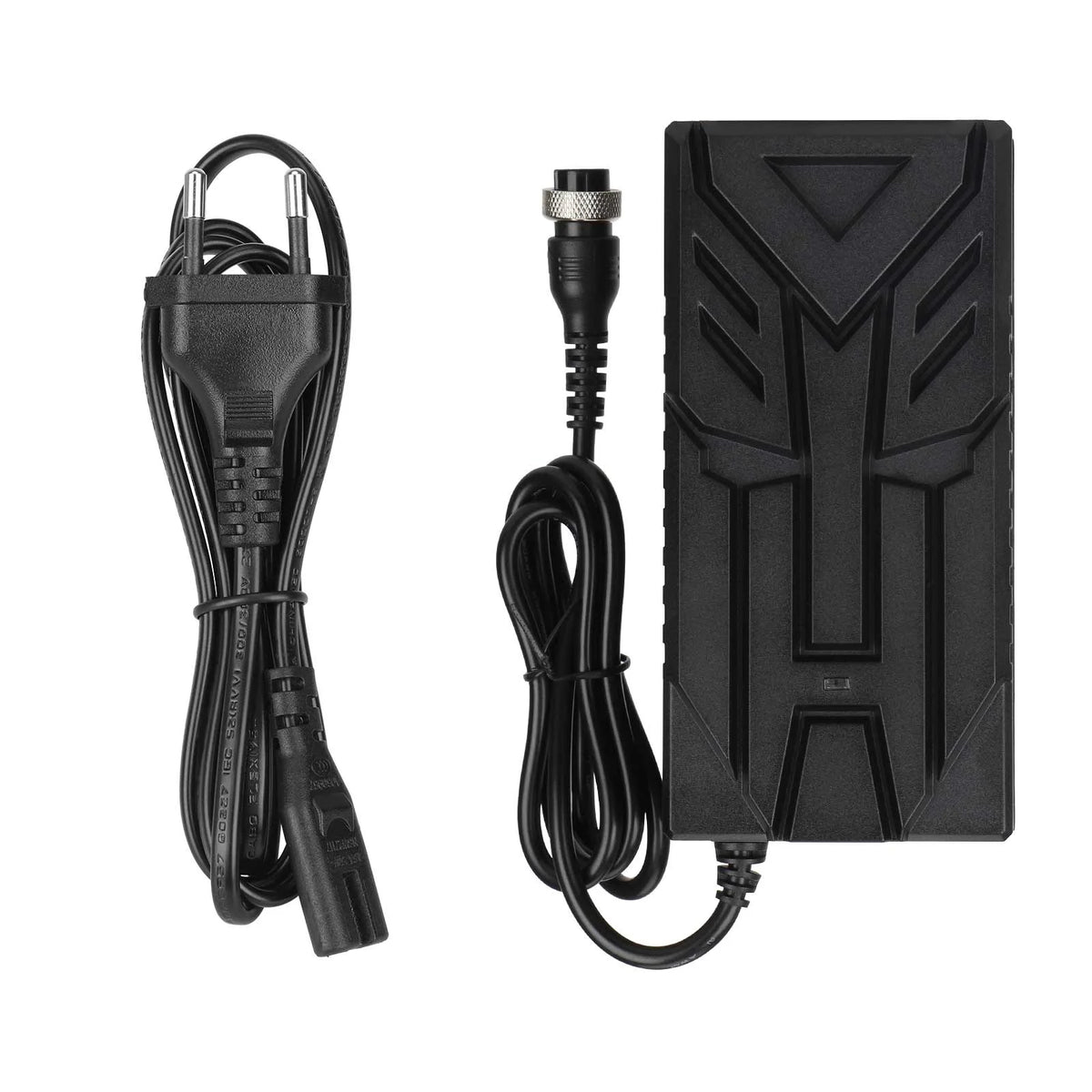 Chargeur noir 54,6V 3A avec câble d'alimentation EU et connecteur aviation GX16 3 broches