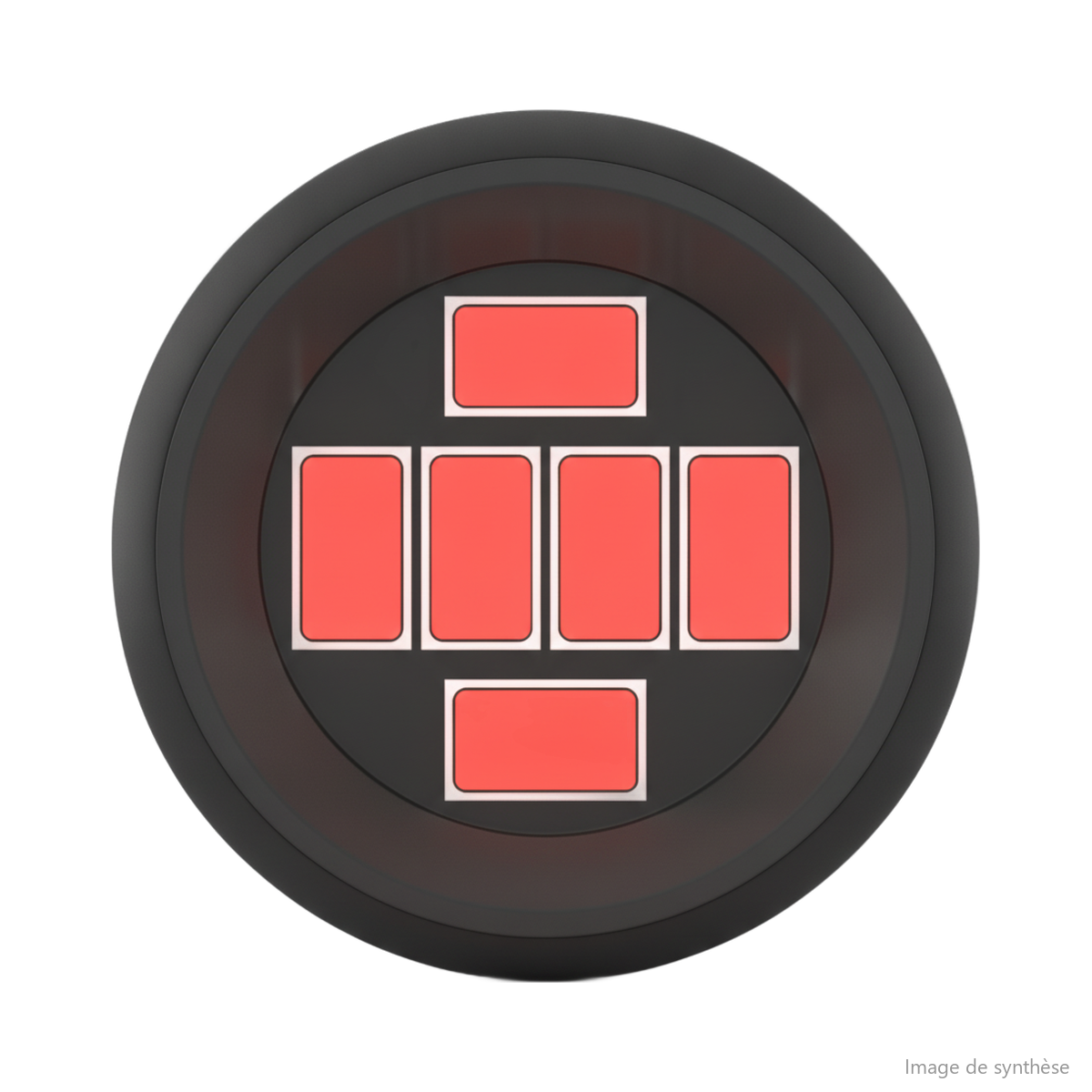 Feu arrière rond noir avec des LED rouges pour trottinette électrique Rovoron R7
