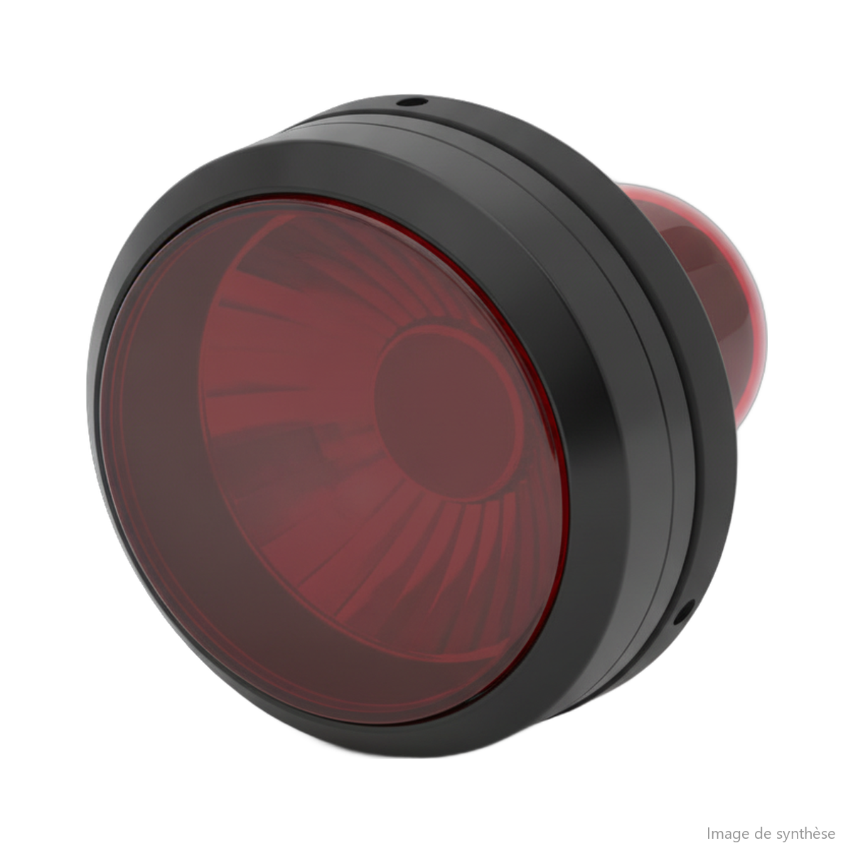 Dessin au trait d'un feu stop arrière rond pour trottinette électrique Dualtron Storm