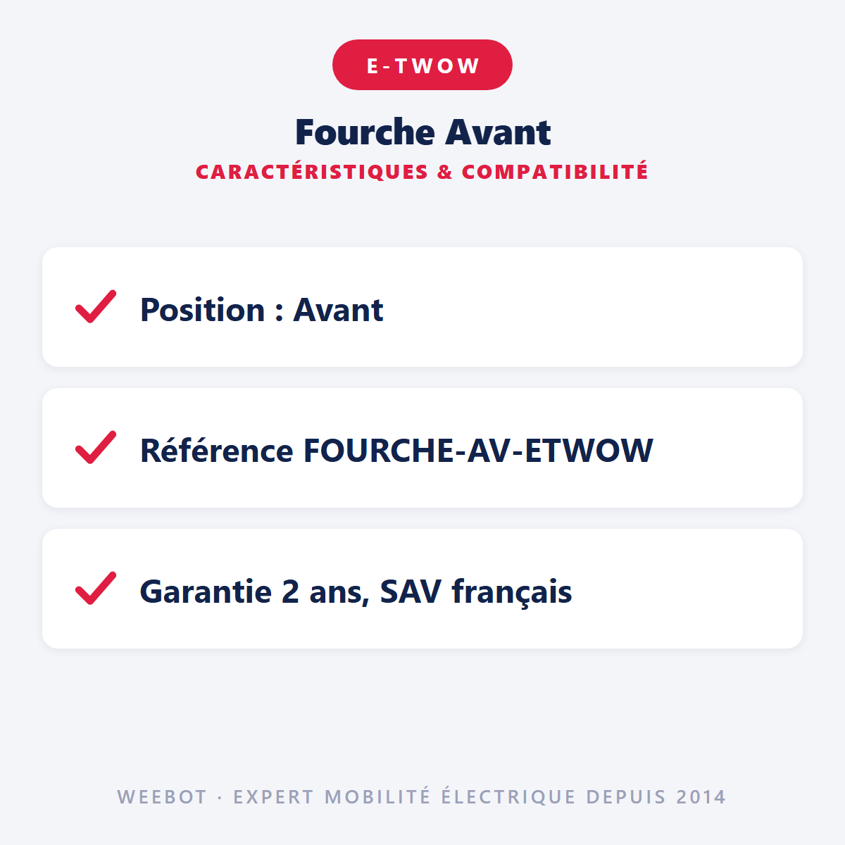 Fourche Avant : caractéristiques et compatibilité