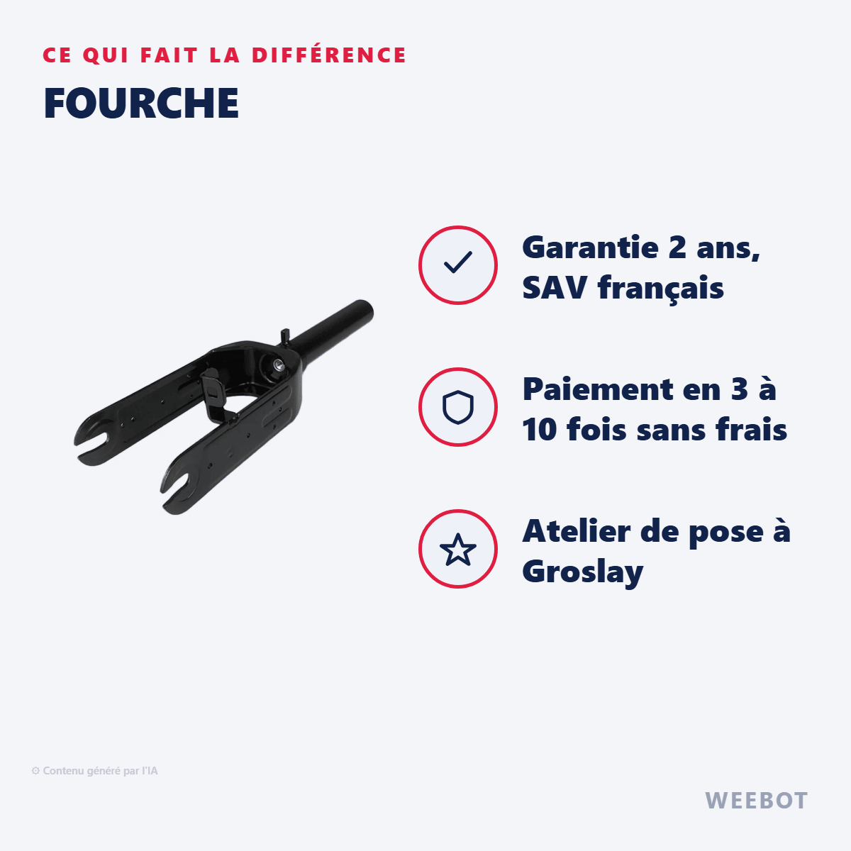 Fourche pour Trottinette Électrique Ninebot G30 Max - Weebot