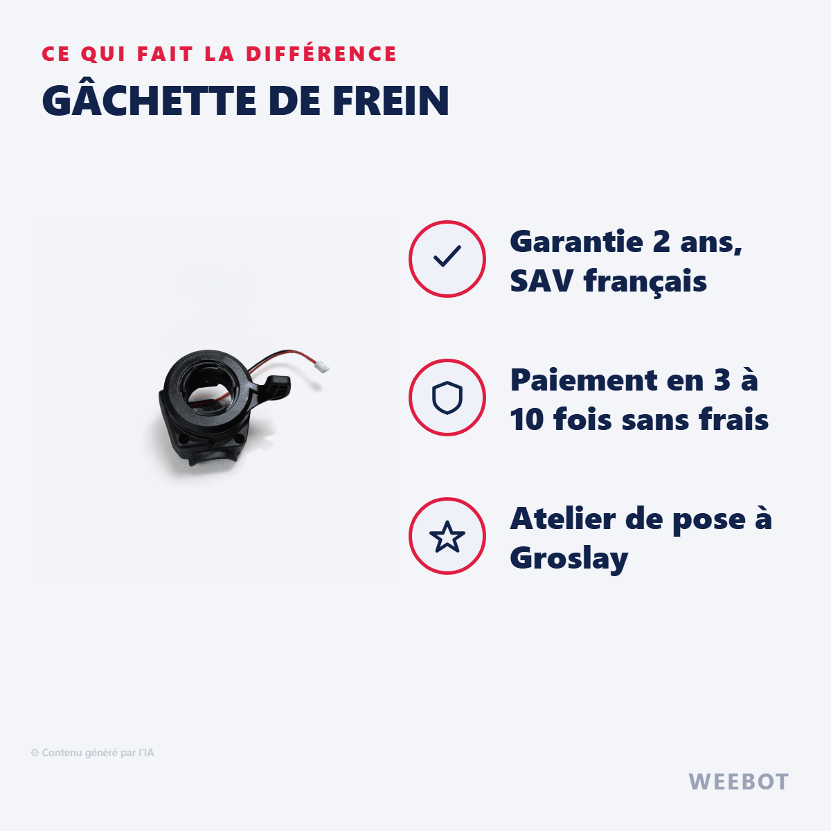 Gâchette de Frein pour Trottinette Électrique E-Twow Après 2020 (48V) - Weebot
