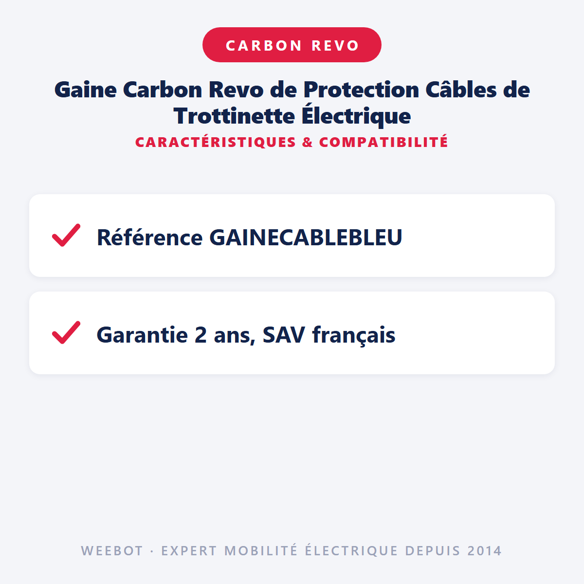 Gaine Carbon Revo de Protection Câbles de Trottinette Électrique : caractéristiques et compatibilité