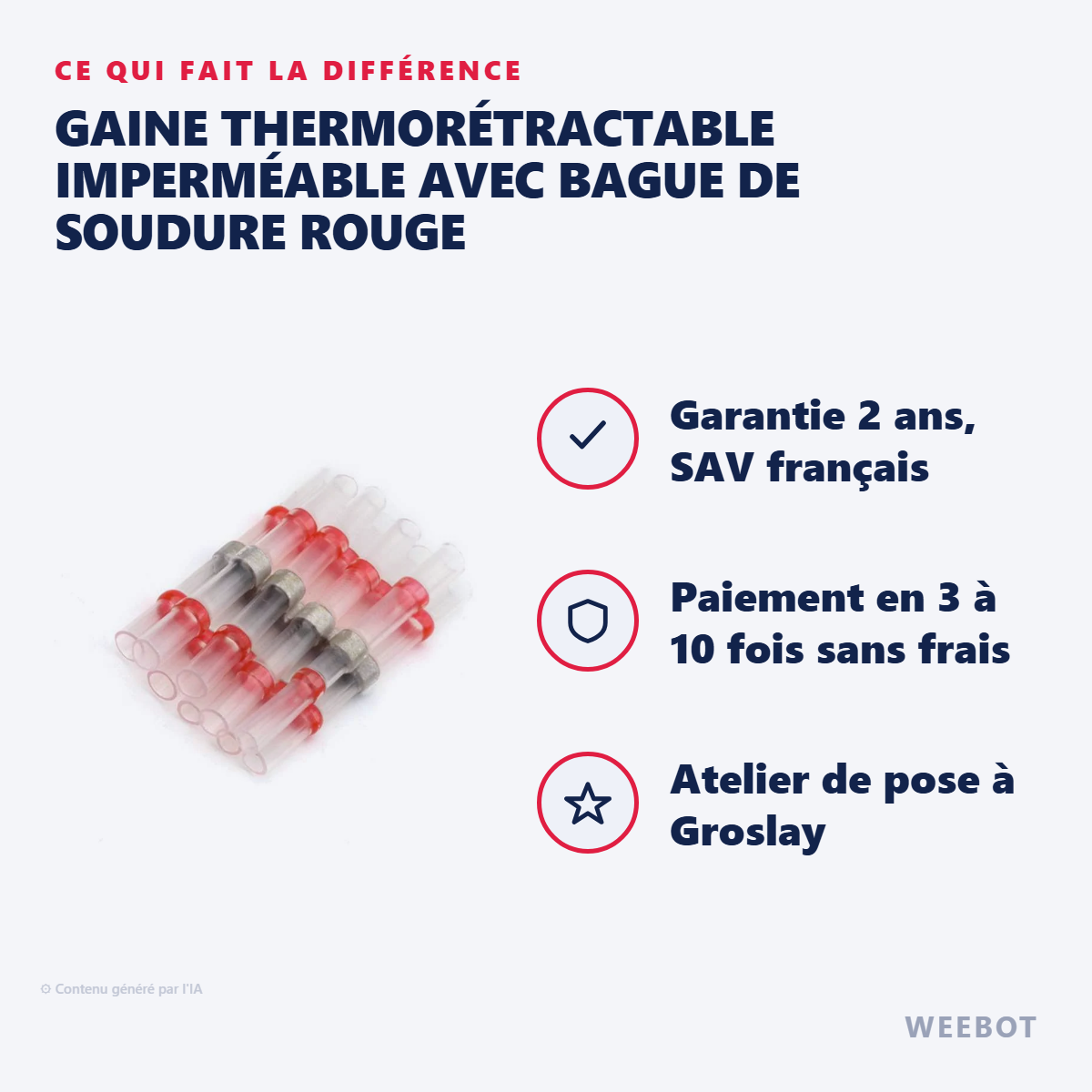 Gaine Thermorétractable Imperméable avec Bague de Soudure Rouge : les points forts