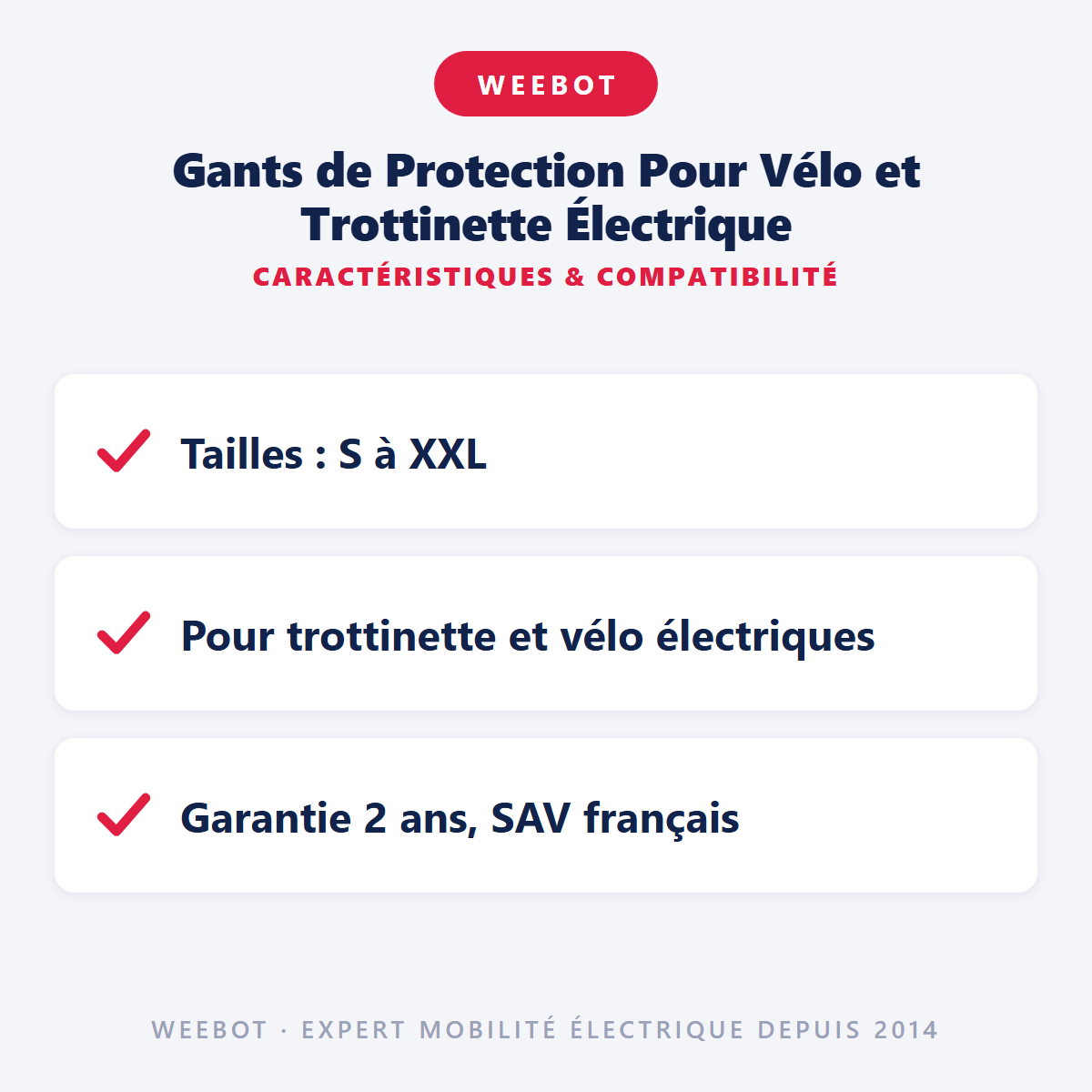 Gants de Protection Pour Vélo et Trottinette Électrique : caractéristiques et compatibilité