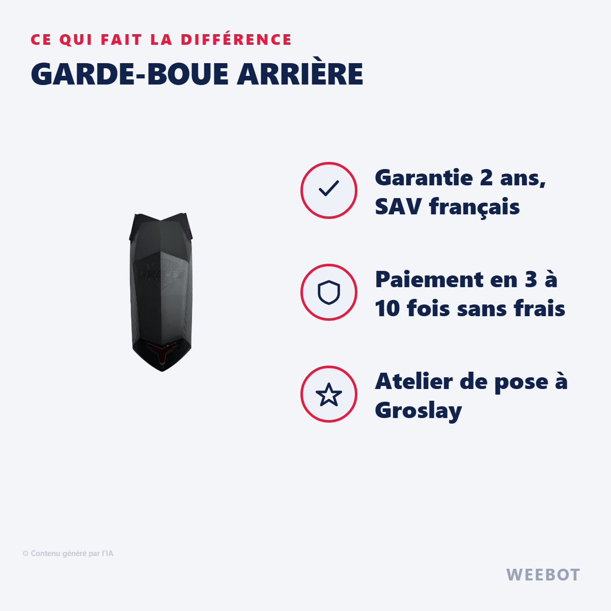 Garde-boue arrière pour Trottinette Électrique Vsett 10+ - Weebot