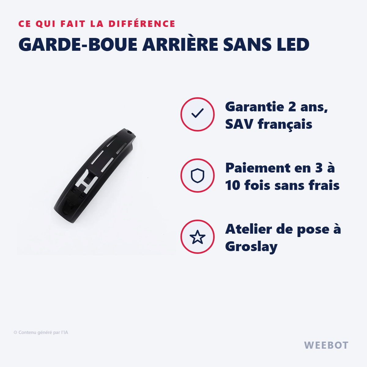 Garde-Boue Arrière Sans LED : les points forts