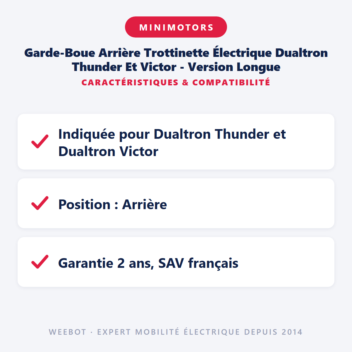 Garde-Boue Arrière Trottinette Électrique Dualtron Thunder Et Victor - Version Longue : caractéristiques et compatibilité