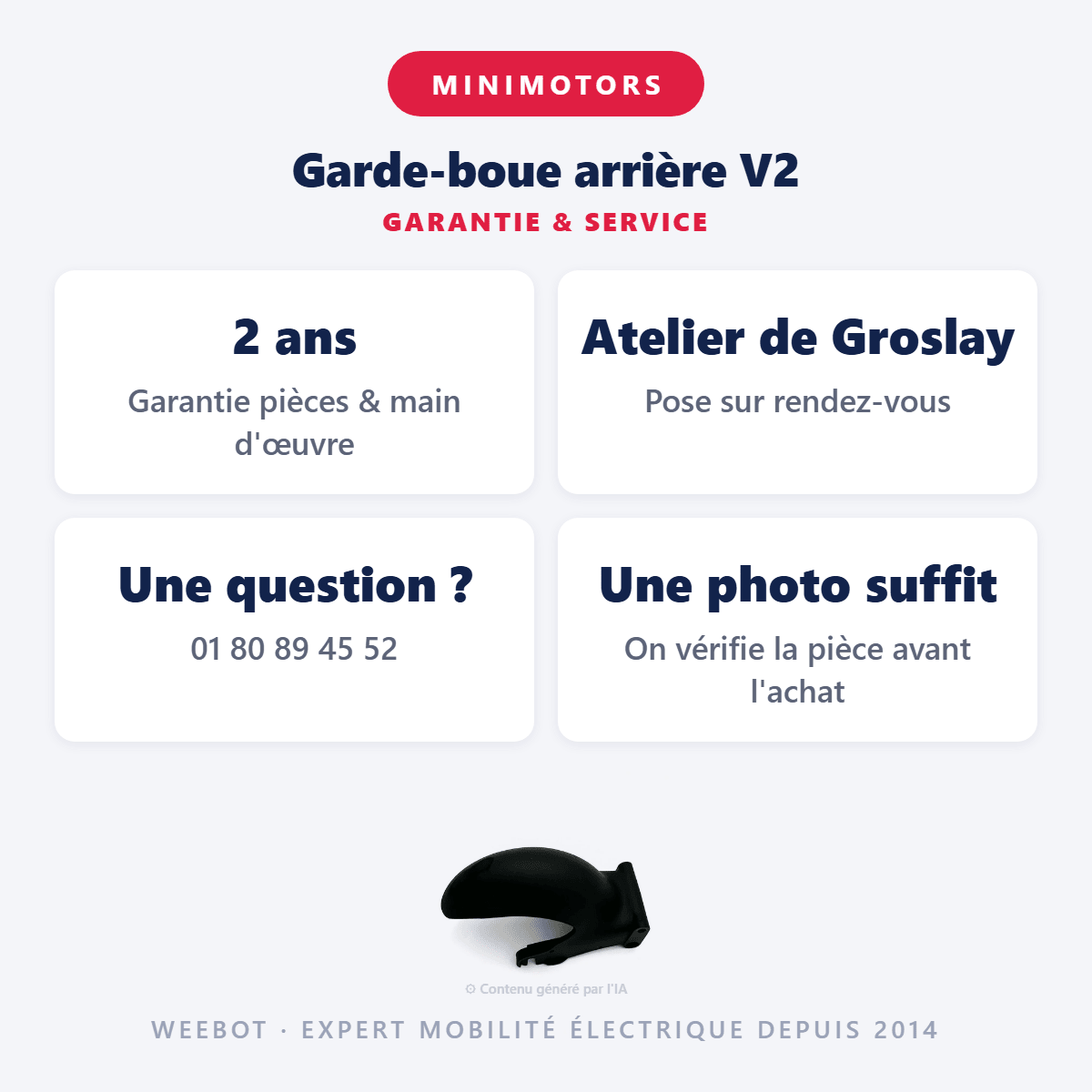 Garde-boue arrière V2 pour Trottinette Électrique Futecher Gun - Weebot