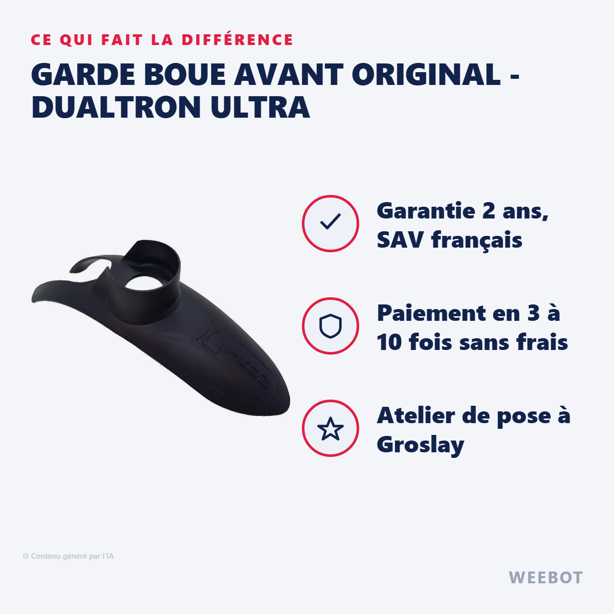 Garde Boue Avant Original - Dualtron Ultra : les points forts