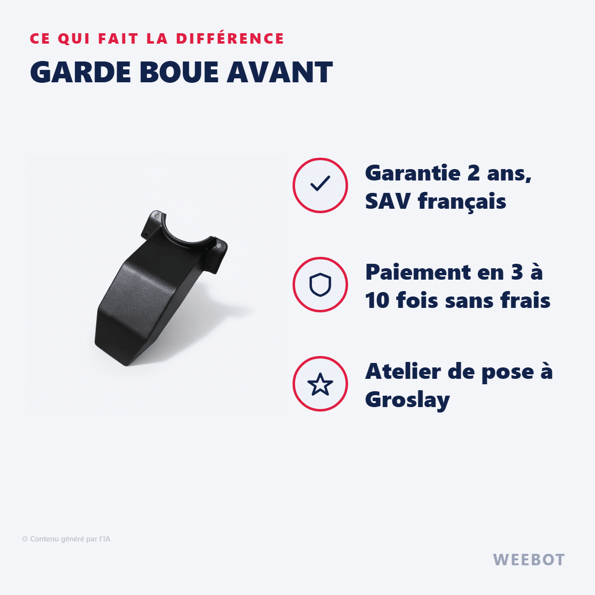 Garde Boue Avant pour Trottinette Electrique Weebot Anoki X - Weebot