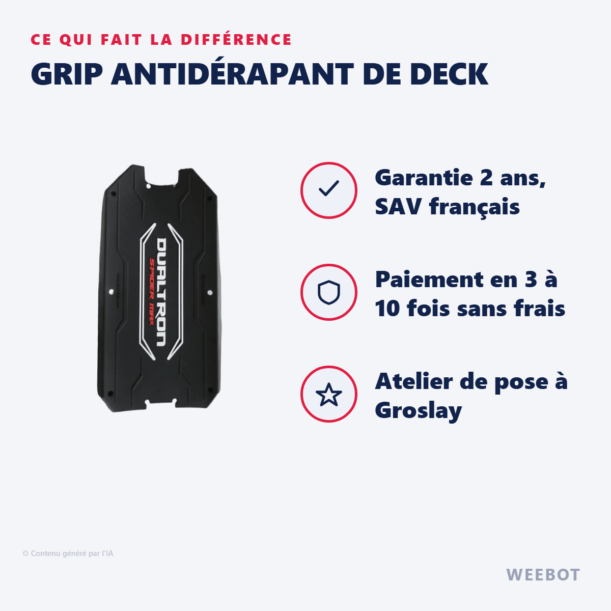 Grip Antidérapant de Deck pour Trottinette Electrique Dualtron Spider Max - Weebot