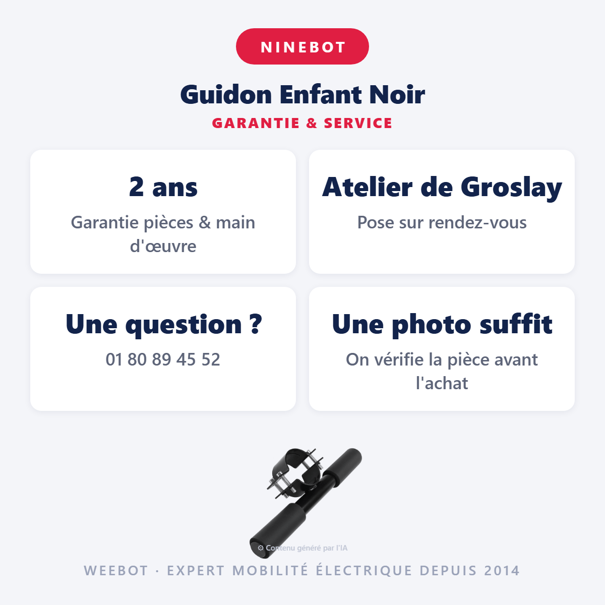 Guidon Enfant Noir : garantie 2 ans et service après-vente