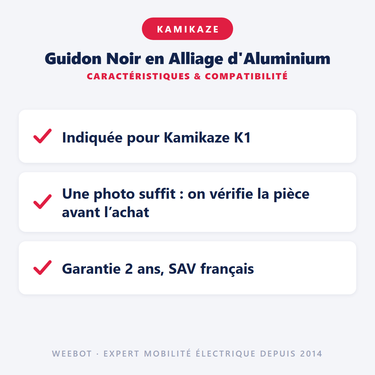 Guidon Noir en Alliage d'Aluminium : caractéristiques et compatibilité