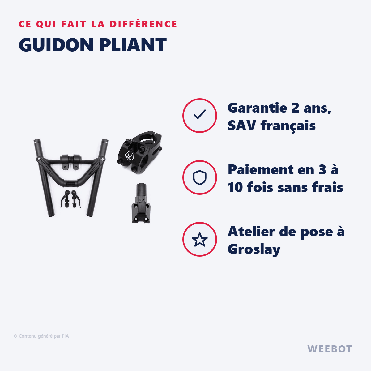 Guidon Pliant pour Trottinette Electrique Dualtron Togo – FRV - Weebot