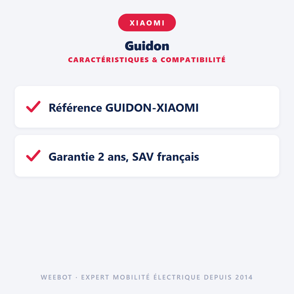 Guidon pour Trottinette Électrique Xiaomi - Weebot