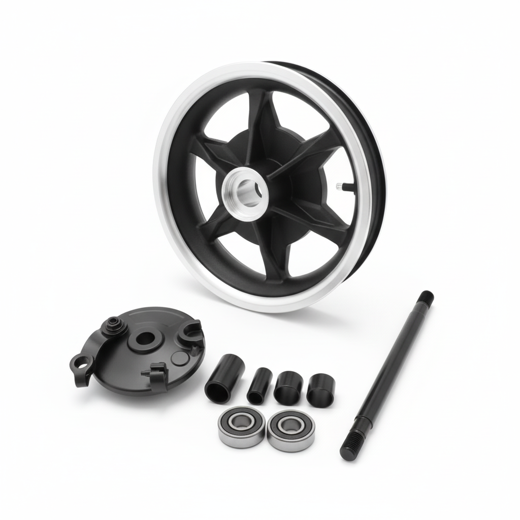 jante avant avec axe et roulements pour trottinette electrique dualtron popular mini special et aminia special