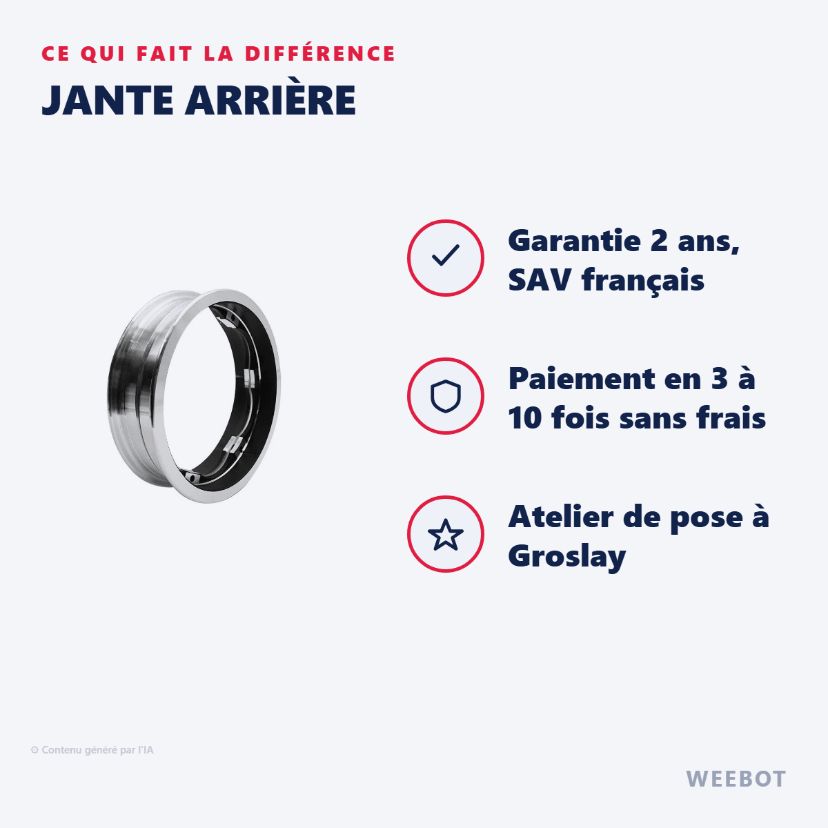 Jante arrière pour Trottinette Électrique Dualtron Togo Ltd - Weebot