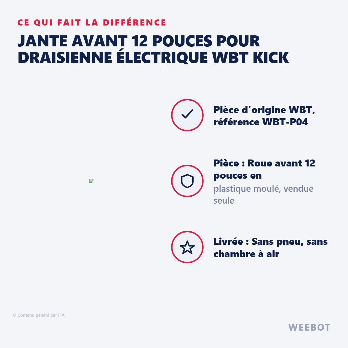 Jante Avant 12 Pouces pour Draisienne Électrique WBT Kick - Weebot