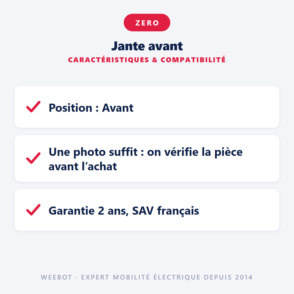 Jante avant pour Trottinette Électrique Z10 - Weebot