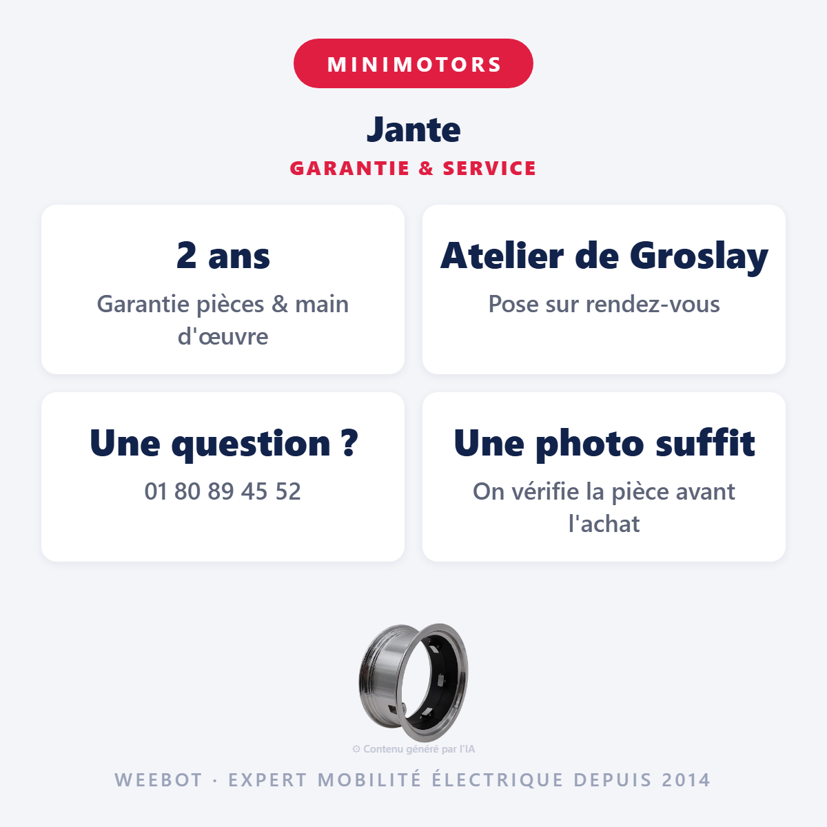 Jante : garantie 2 ans et service après-vente