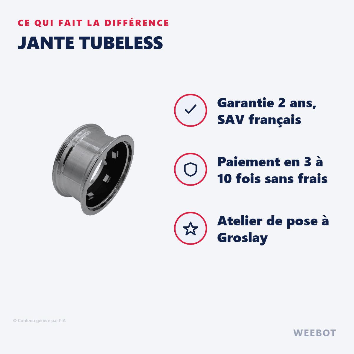 Jante tubeless pour Trottinette Électrique Dualtron Thunder Storm - Weebot