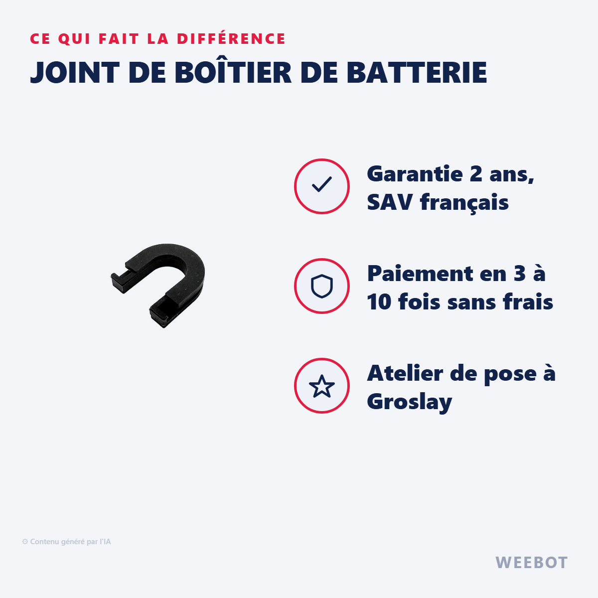 Joint de Boîtier de Batterie : les points forts