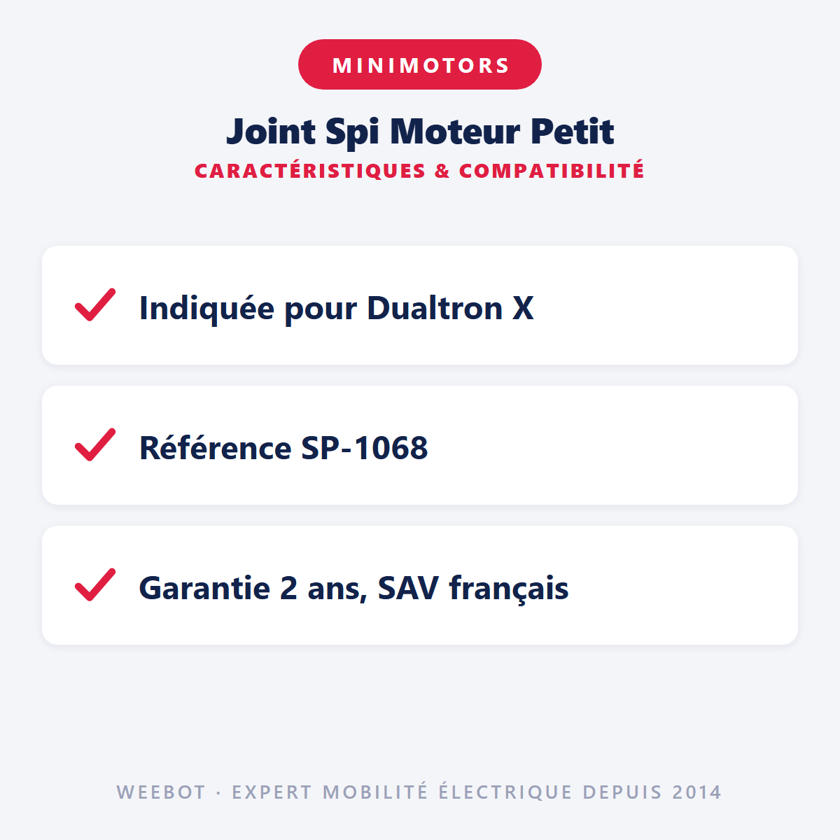 Joint Spi Moteur Petit pour Trottinette Électrique Dualtron X 10pcs - Weebot