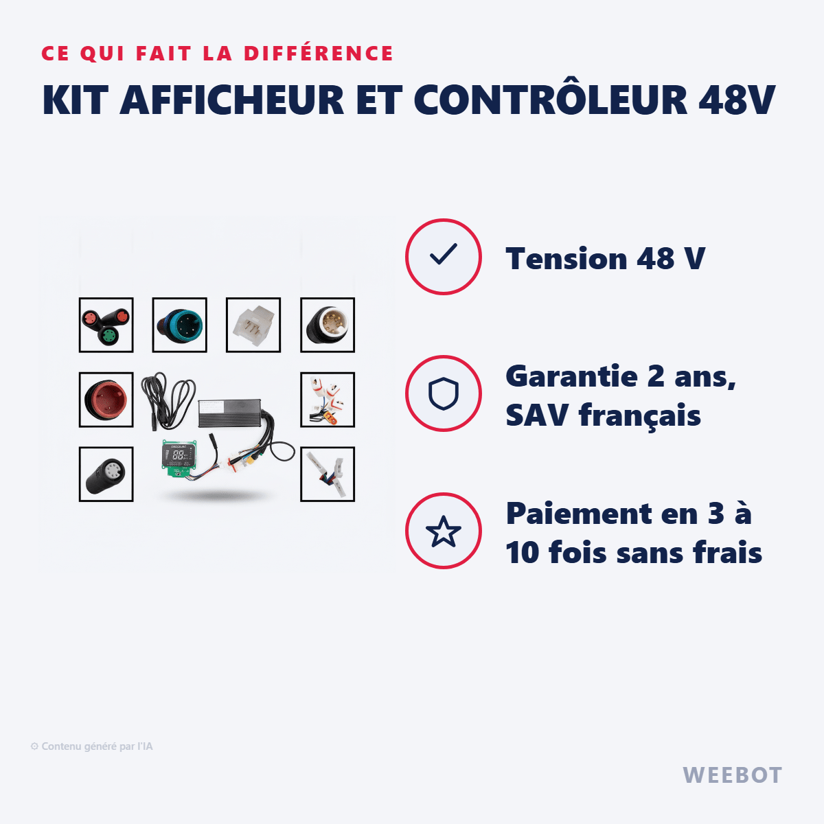 Kit Afficheur Et Contrôleur 48V Pour Trottinette Électrique Cecotec Bongo Série Z - Weebot