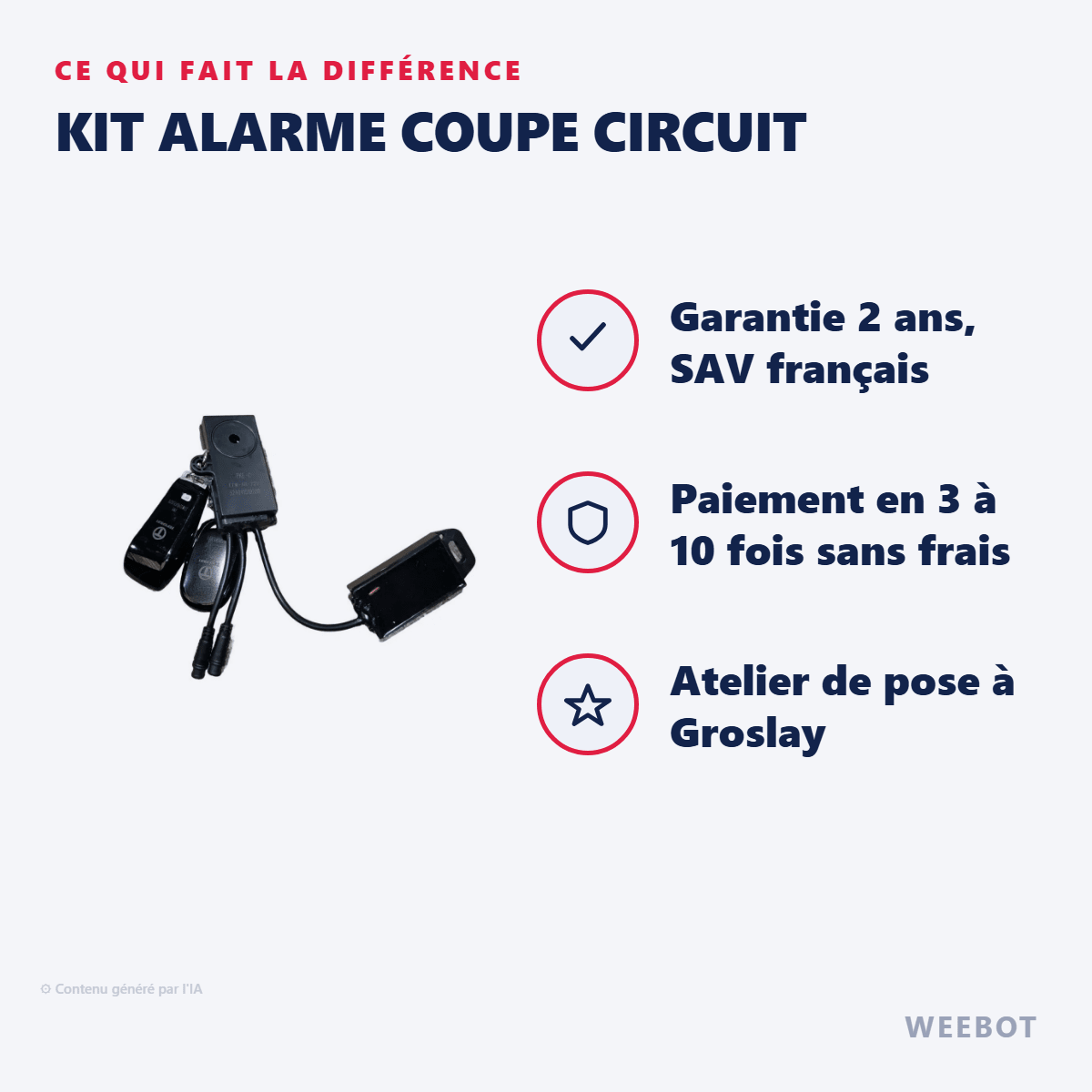 Kit Alarme Coupe Circuit pour Trottinette Electrique Teverun 2024 - Weebot