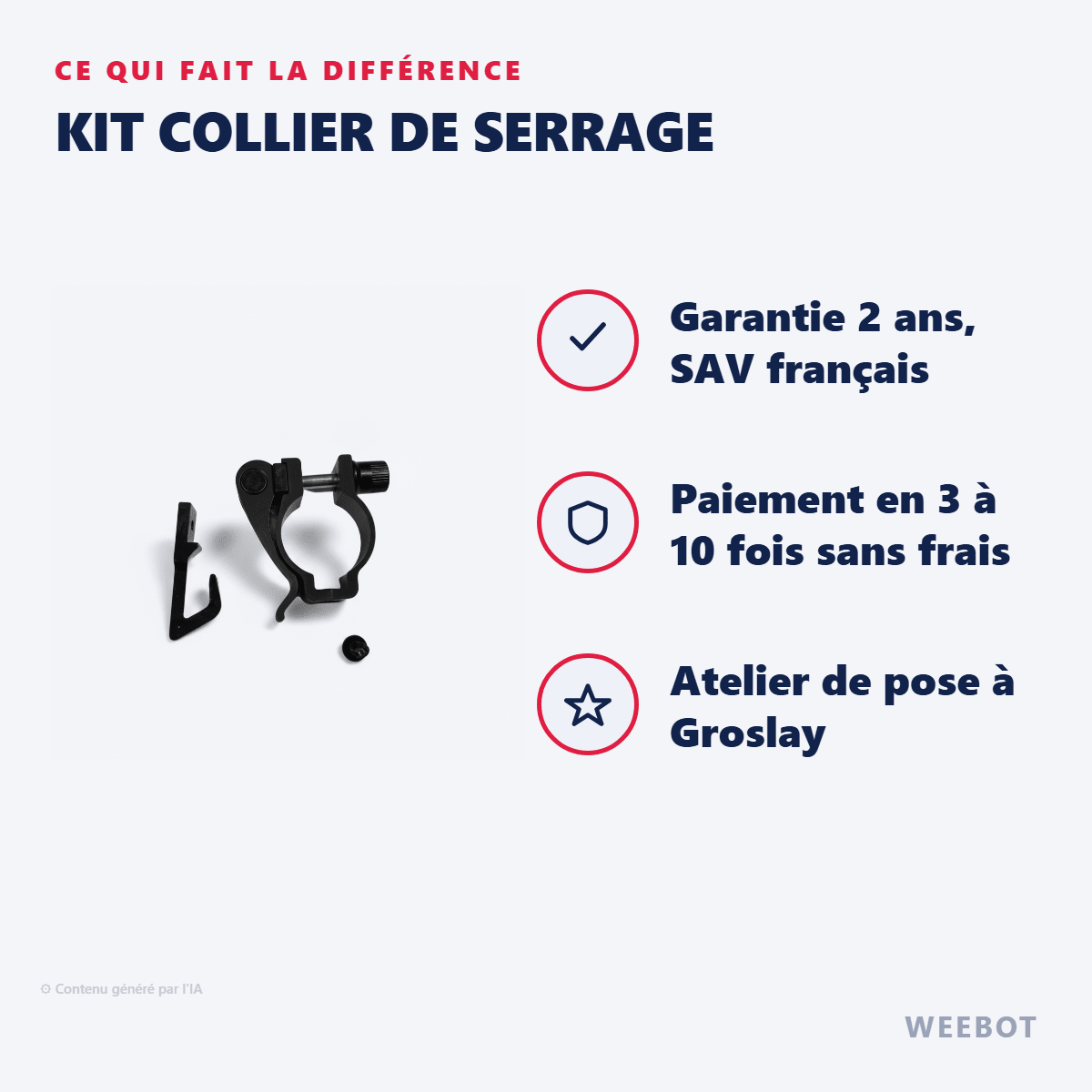 Kit Collier De Serrage pour Trottinette Electrique E-Twow 36V - Weebot
