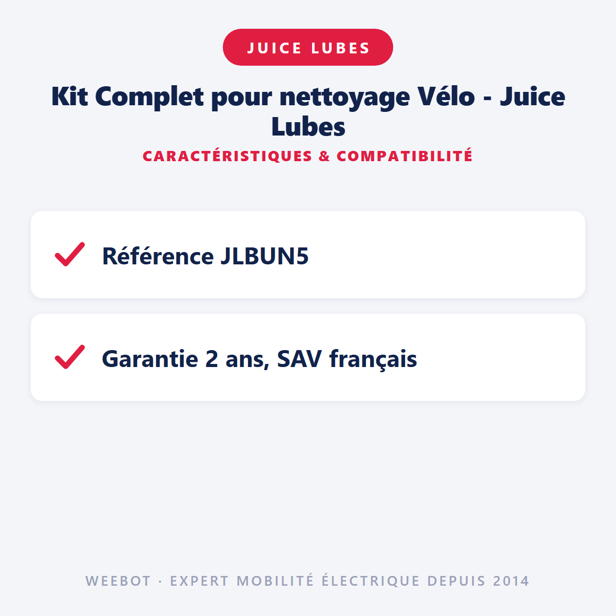 Kit Complet pour nettoyage Vélo - Juice Lubes : caractéristiques et compatibilité