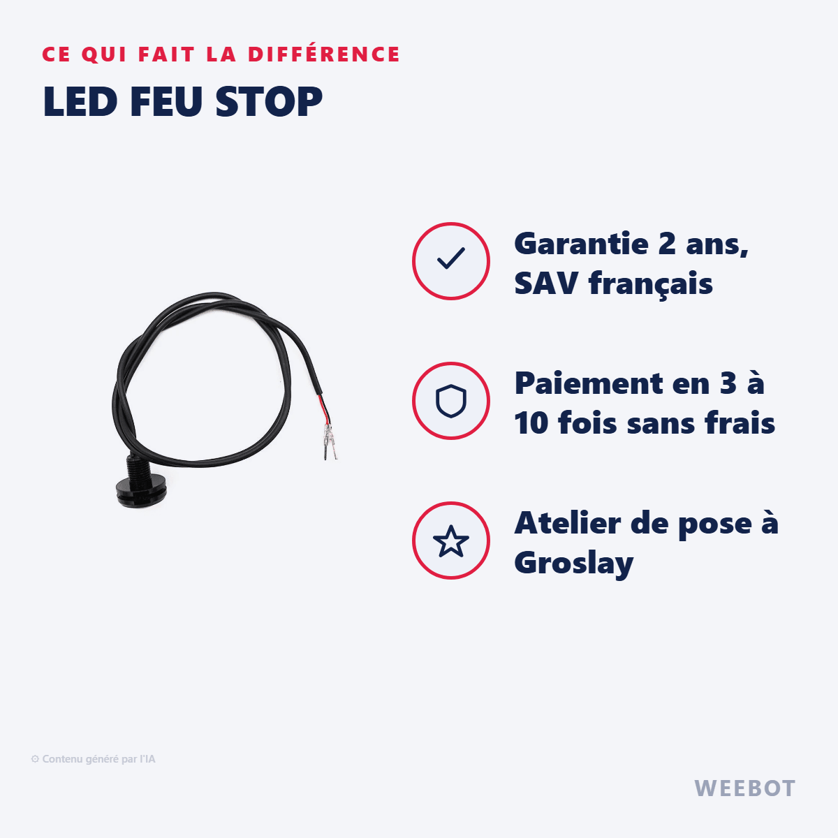 LED Feu Stop pour Trottinette Électrique Dualtron Thunder 3 - Weebot