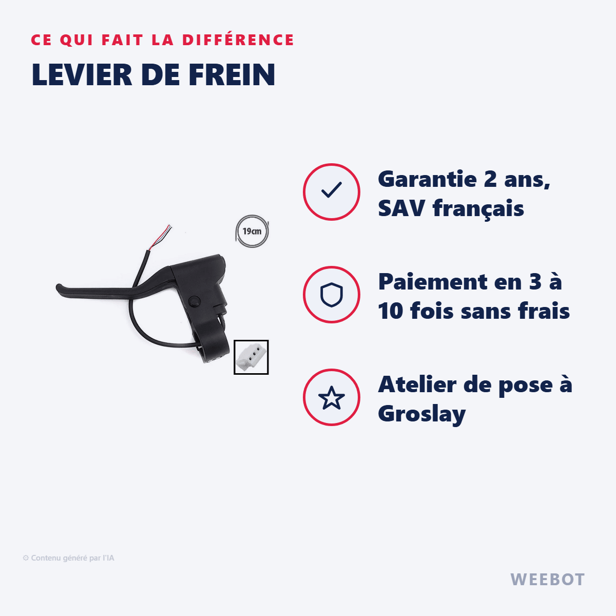 Levier de Frein pour Trottinette Électrique Ninebot Segway Max G2 - Weebot