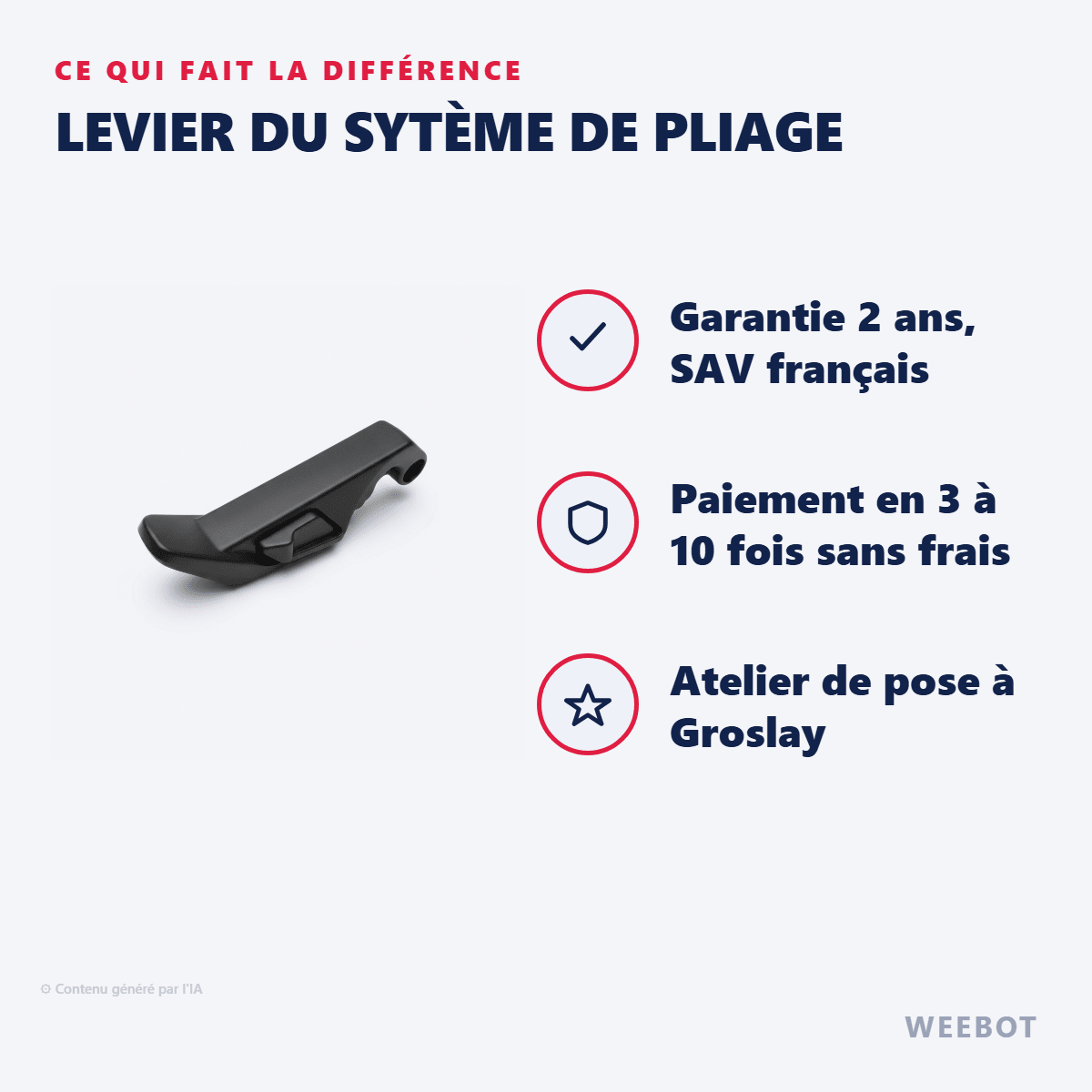 Levier du Sytème de Pliage pour Trottinette Electrique Thunder 3 - Weebot