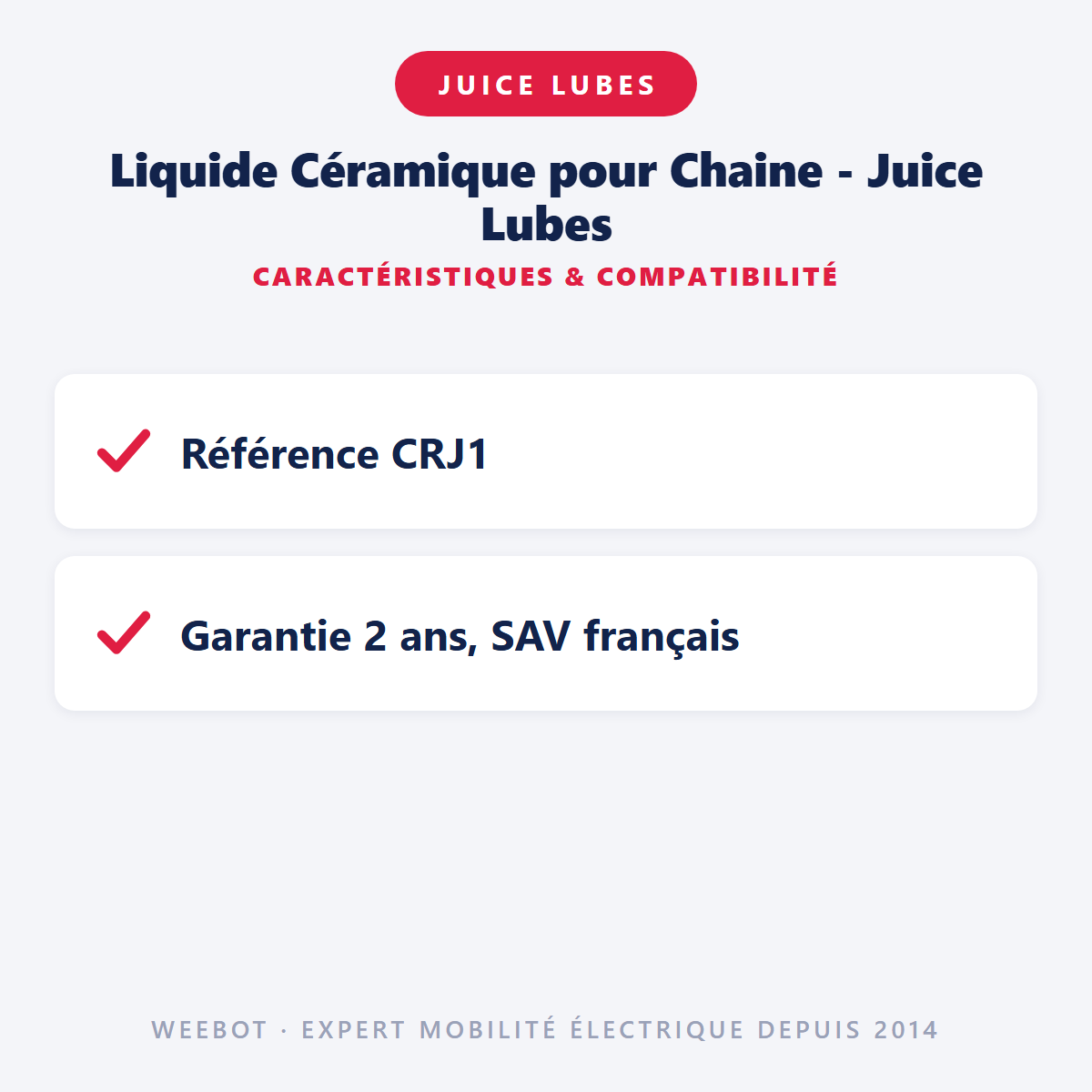 Liquide Céramique pour Chaine - Juice Lubes : caractéristiques et compatibilité