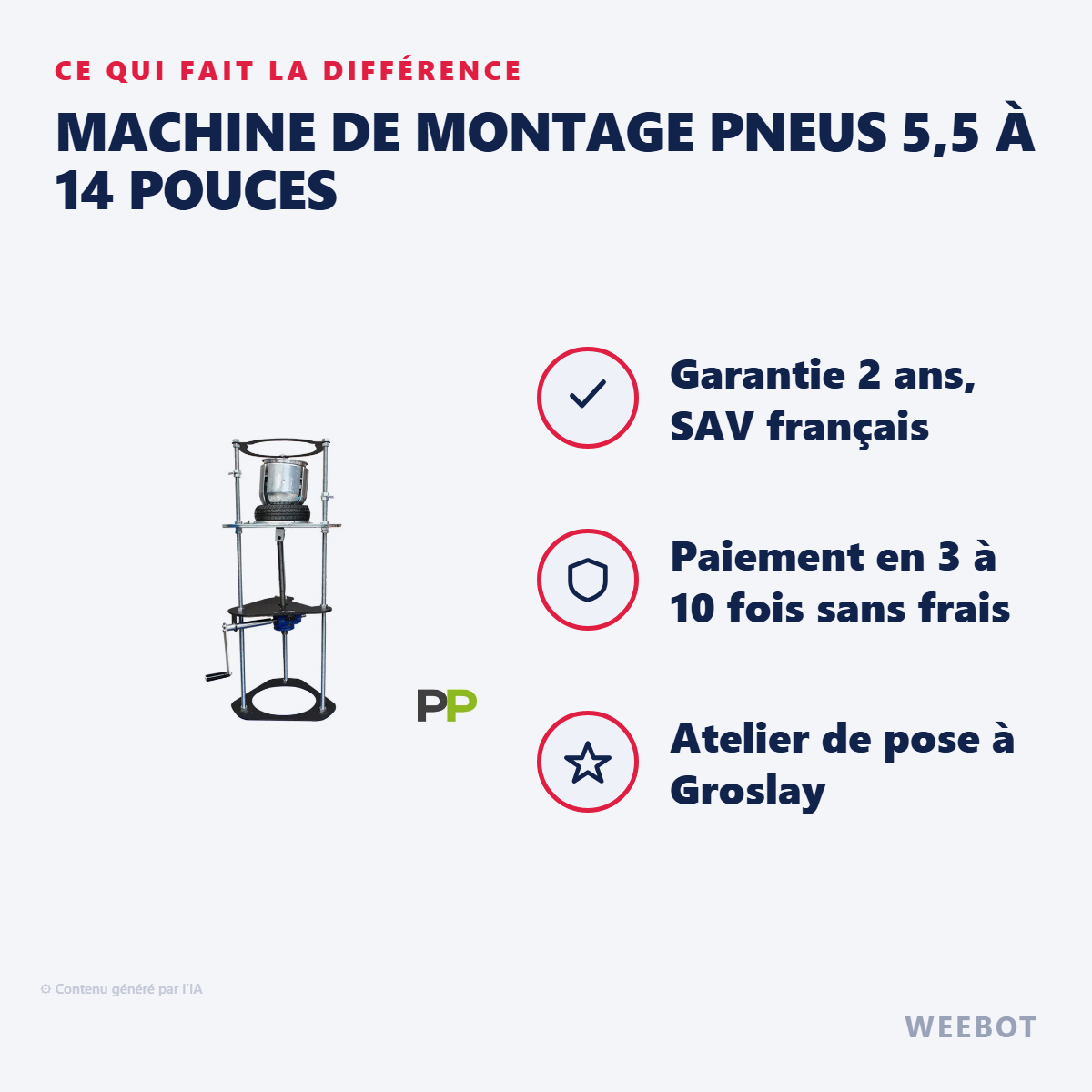 Machine de Montage Pneus 5,5 à 14 Pouces : les points forts