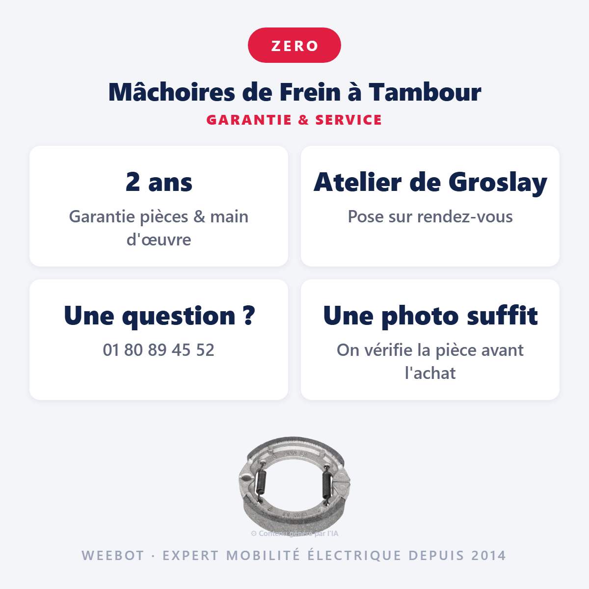 Mâchoires de Frein à Tambour : garantie 2 ans et service après-vente